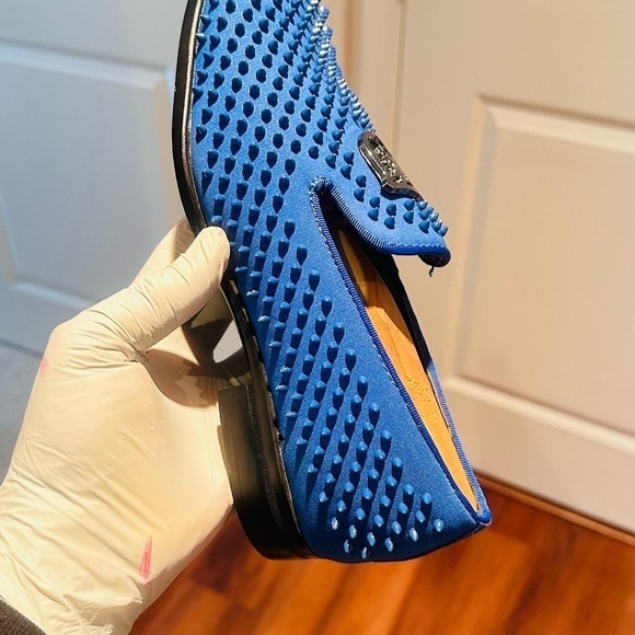 Stacy Adam’s Royal Blue Sabre Spiked Loafers. - Picture 10 of 16